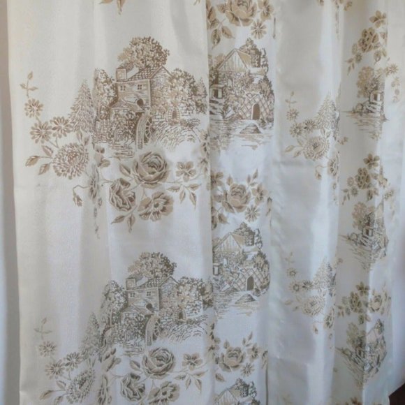 Vtg Fiberglass Curtains Raised Velvet 46 x 78 - Picture 3 of 12